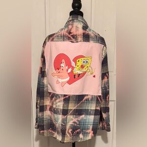 Old Navy Plaid Button Down Shirt - Pink and Black